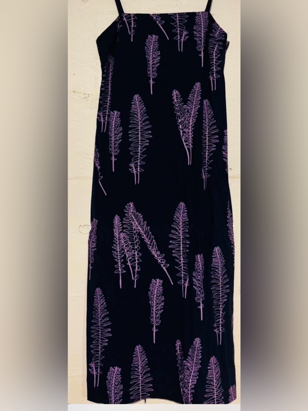Gorgeous Sig Zane purple fern midi dress Hilo Hawaii SZ Designs